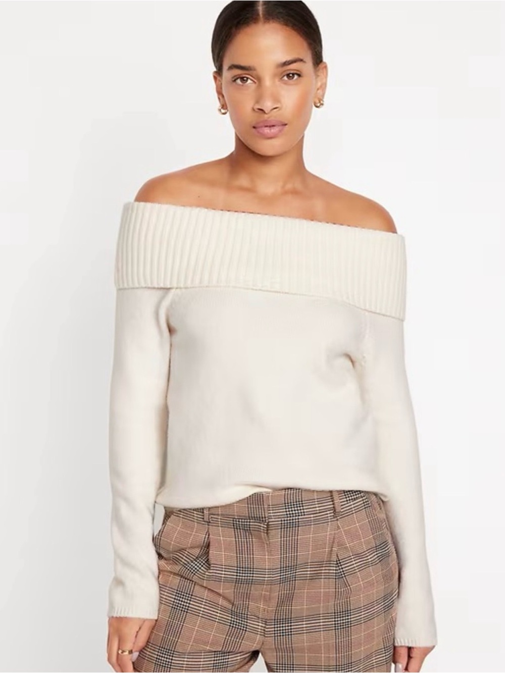 Old Navy Cream SoSoft Off-the-Shoulder Knit Sweater